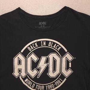 ACDC Band Crew Neck Short Sleeve Graphic T Shirt Mens Size Medium M Black